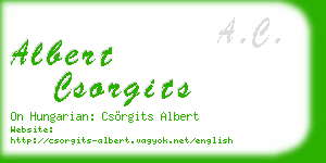 albert csorgits business card
